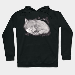 Sleeping Fox Drawing Hoodie